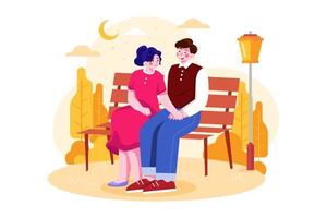 Romantic Couple Illustration concept. Flat illustration isolated on white background vector