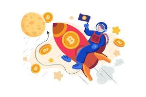 Cryptocurrency Illustration concept. Flat illustration isolated on white background vector