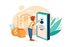 E-Wallet Sign Up Illustration vector