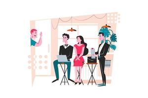 Job Interview Illustration concept. Flat illustration isolated on white background vector