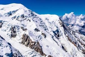 Snowy mountains Chamonix, Mont Blanc, Haute-Savoie, Alps, France photo