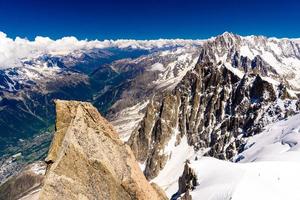 Snowy mountains Chamonix, Mont Blanc, Haute-Savoie, Alps, France photo