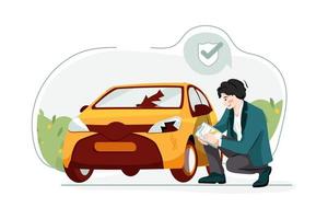 ilustración de seguro de automóvil vector