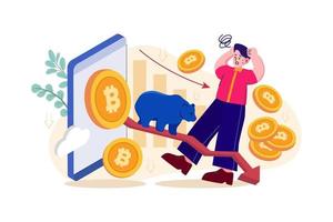 Cryptocurrency Illustration concept. Flat illustration isolated on white background vector