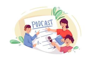 concepto de ilustración de podcast. ilustración plana aislada sobre fondo blanco vector