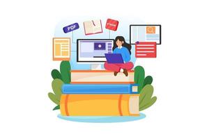 Online Education Illustration concept. Flat illustration isolated on white background vector