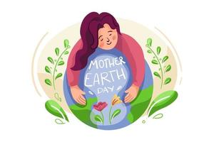 Mother Earth Day Illustration concept. Flat illustration isolated on white background vector