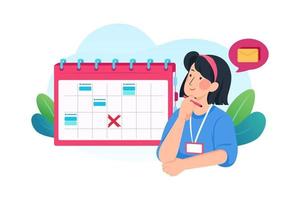 Businesswoman planning events vector