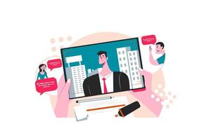 Job Interview Illustration concept. Flat illustration isolated on white background vector