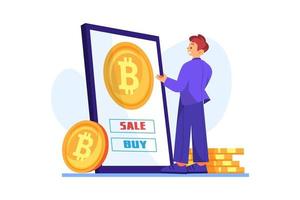 Cryptocurrency Illustration concept. Flat illustration isolated on white background vector