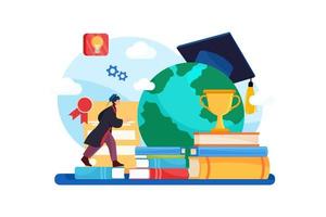 Online Education Illustration concept. Flat illustration isolated on white background vector