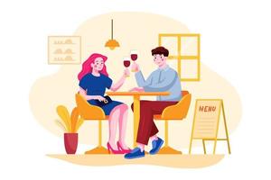 Romantic Couple Illustration concept. Flat illustration isolated on white background vector