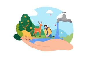 Save Environment Illustration concept. Flat illustration isolated on white background vector