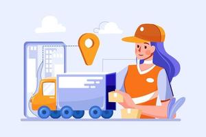 Parcel Delivery Service Illustration concept. Flat illustration isolated on white background vector