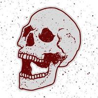 skull illustration with hand drawing style vector