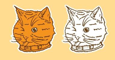 cute cat with doodle style vector