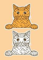 cute cat with doodle style vector