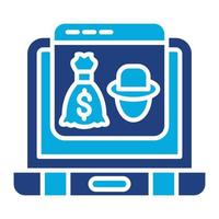 Online Robbery Glyph Two Color Icon vector