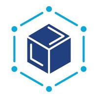 Blockchain Glyph Two Color Icon vector