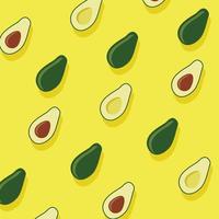 Fresh Fruits pattern with Avocado slices vector