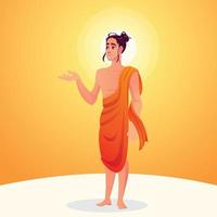 Realistic Vesak concept with standing buddha