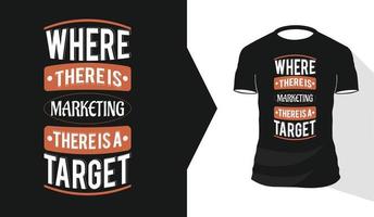 plantilla de diseño de camiseta de tipografía de cotización de marketing vector premium