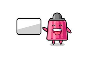 jelly cartoon illustration doing a presentation vector