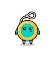 cute yoyo character with suspicious expression vector