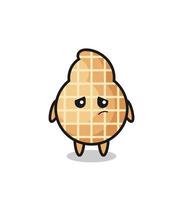 the lazy gesture of peanut cartoon character vector