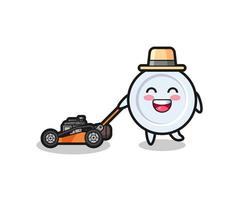 illustration of the plate character using lawn mower vector