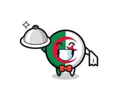 Character mascot of algeria flag as a waiters vector