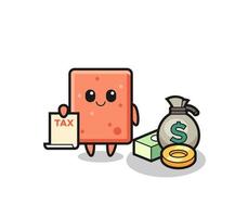 Character cartoon of brick as a accountant vector