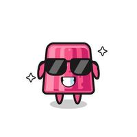 Cartoon mascot of jelly with cool gesture vector