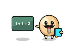 Illustration of soy bean character as a teacher vector