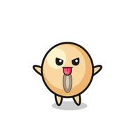 naughty soy bean character in mocking pose vector