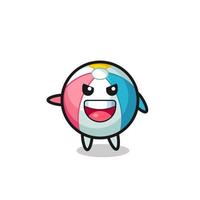 beach ball cartoon with very excited pose vector