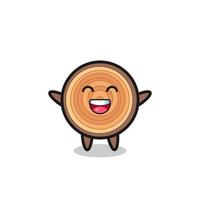 happy baby wood grain cartoon character vector