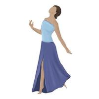 girl in ball gown dancing, graduation party school vector