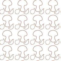 Linear seamless pattern with Mushroom, onion head and garlic clove. Abstract background texture. vector
