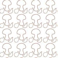 Linear seamless pattern with Mushroom, onion head and garlic clove. Abstract background texture. vector