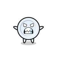 wrathful expression of the plate mascot character vector