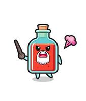 cute square poison bottle grandpa is getting angry vector