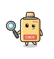 cement sack detective character is analyzing a case vector