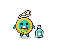 illustration of an yoyo character vomiting due to poisoning vector