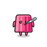 jelly mascot character with fever condition vector