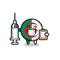 Mascot Illustration of algeria flag as a doctor vector