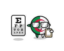 Illustration of algeria flag mascot as an ophthalmology vector