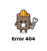 error 404 con la linda mascota del tocón de árbol vector