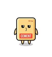 the bored expression of cute cement sack characters vector