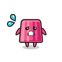 jelly mascot character with afraid gesture vector